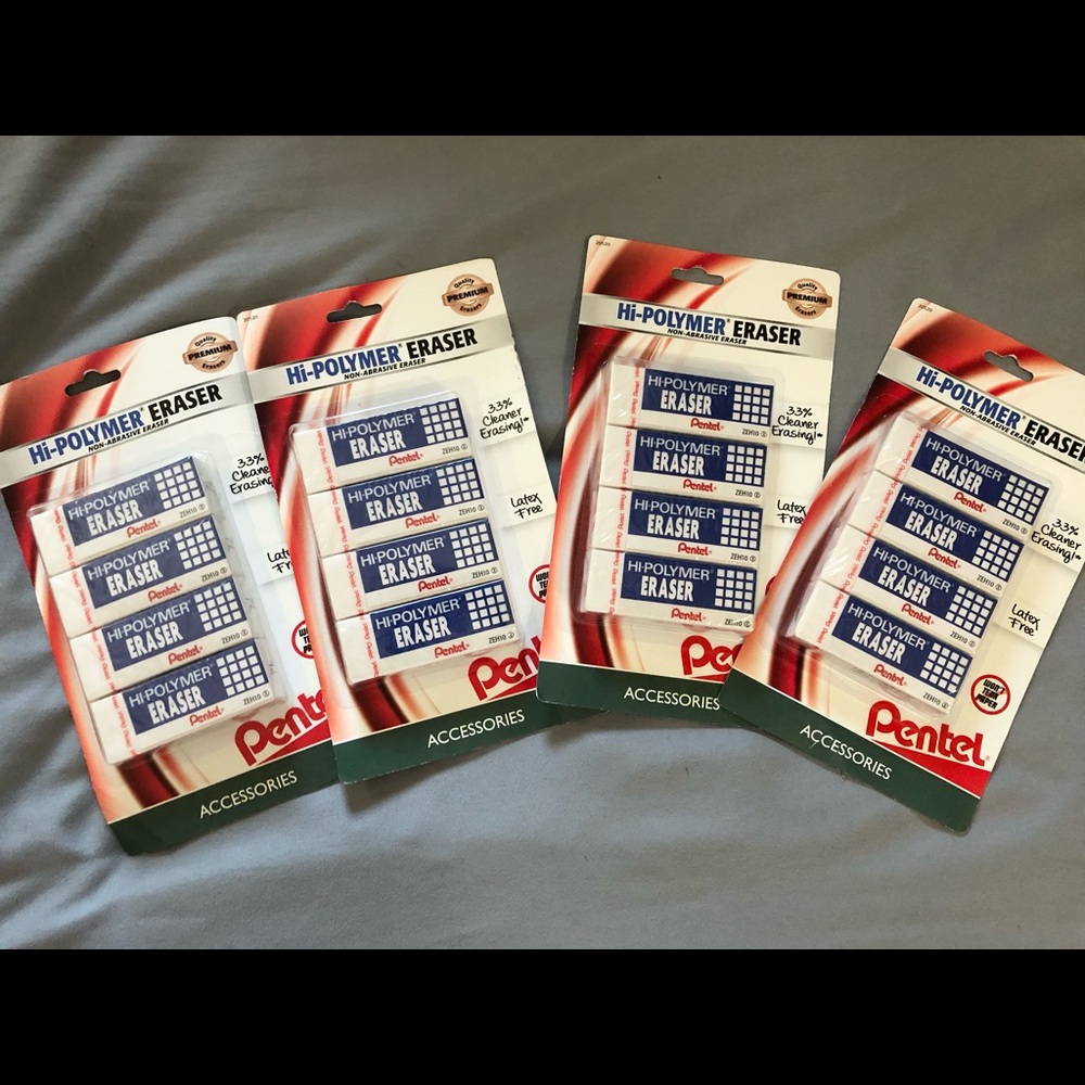 NWT Pentel Hi Polymer Erasers 4 packs (16 erasers)